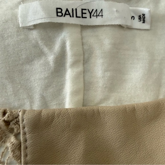 Anthropologie Bailey 44 Striped Vegan Leather & Lace Shift Dress - Picture 7 of 9